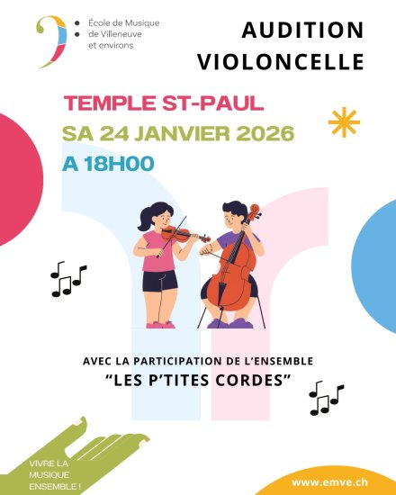 Image Audition de violoncelle & concert des P&rsquo;tites Cordes